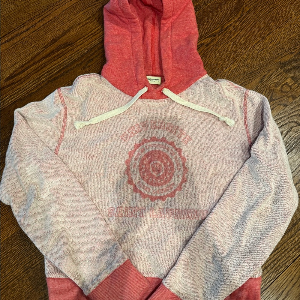 Saint Laurent Pink and White Hoodie